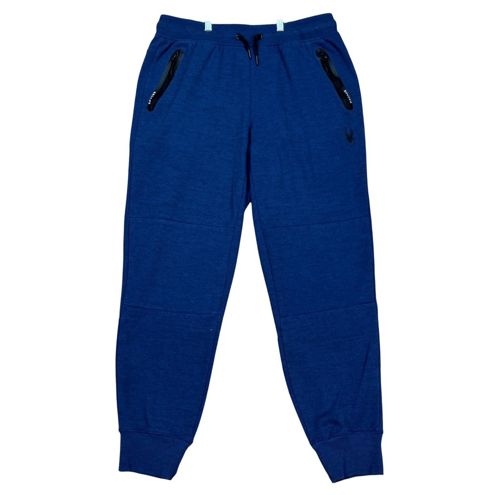 Spyder Active Joggers Mens Large Blue ProWEB Zipper Pockets Tapered‎ Sweatpants